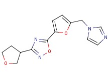 5-[5-(1H-imidazol-1-ylmethyl)-2-furyl]-3-(tetrahydrofuran-3-yl)-1,2,4-oxadiazole