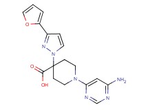 1-(6-aminopyrimidin-4-yl)-4-[3-(2-furyl)-1H-pyrazol-1-yl]piperidine-4-carboxylic acid