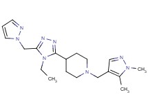 1-[(1,5-dimethyl-1H-pyrazol-4-yl)methyl]-4-[4-ethyl-5-(1H-pyrazol-1-ylmethyl)-4H-1,2,4-triazol-3-yl]piperidine