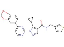 1-[4-(1,3-benzodioxol-5-yl)-2-pyrimidinyl]-5-cyclopropyl-N-(3-thienylmethyl)-1H-pyrazole-4-carboxamide