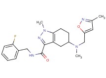 N-(2-fluorobenzyl)-1-methyl-5-{methyl[(3-methyl-5-isoxazolyl)methyl]amino}-4,5,6,7-tetrahydro-1H-indazole-3-carboxamide