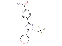 4-[5-(tetrahydro-2H-pyran-4-yl)-1-(2,2,2-trifluoroethyl)-1H-1,2,4-triazol-3-yl]benzamide
