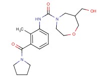 6-(hydroxymethyl)-N-[2-methyl-3-(pyrrolidin-1-ylcarbonyl)phenyl]-1,4-oxazepane-4-carboxamide