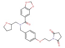 N-{4-[2-(2,5-dioxo-1-pyrrolidinyl)ethoxy]benzyl}-N-(tetrahydro-2-furanylmethyl)-1,3-benzodioxole-5-carboxamide