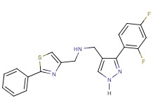 1-[3-(2,4-difluorophenyl)-1H-pyrazol-4-yl]-N-[(2-phenyl-1,3-thiazol-4-yl)methyl]methanamine