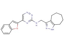 5-(1-benzofuran-2-yl)-N-(1,4,5,6,7,8-hexahydrocyclohepta[c]pyrazol-3-ylmethyl)-1,2,4-triazin-3-amine