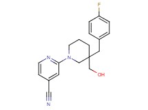 2-[3-(4-fluorobenzyl)-3-(hydroxymethyl)piperidin-1-yl]isonicotinonitrile