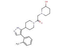 1-(2-{4-[4-(2-methylphenyl)-1H-pyrazol-5-yl]piperidin-1-yl}-2-oxoethyl)piperidin-3-ol