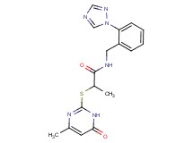 2-[(4-methyl-6-oxo-1,6-dihydropyrimidin-2-yl)thio]-N-[2-(1H-1,2,4-triazol-1-yl)benzyl]propanamide