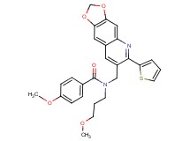 4-methoxy-N-(3-methoxypropyl)-N-{[6-(2-thienyl)[1,3]dioxolo[4,5-g]quinolin-7-yl]methyl}benzamide