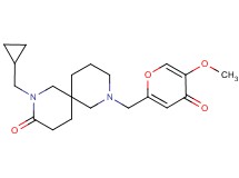 2-(cyclopropylmethyl)-8-[(5-methoxy-4-oxo-4H-pyran-2-yl)methyl]-2,8-diazaspiro[5.5]undecan-3-one