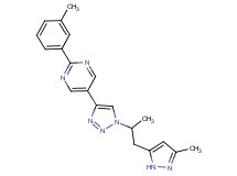 5-{1-[1-methyl-2-(3-methyl-1H-pyrazol-5-yl)ethyl]-1H-1,2,3-triazol-4-yl}-2-(3-methylphenyl)pyrimidine