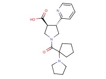 (3S*,4S*)-4-(2-pyridinyl)-1-{[1-(1-pyrrolidinyl)cyclopentyl]carbonyl}-3-pyrrolidinecarboxylic acid