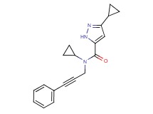 N,3-dicyclopropyl-N-(3-phenylprop-2-yn-1-yl)-1H-pyrazole-5-carboxamide