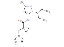 N-[1-(1-ethylpropyl)-3-methyl-1H-pyrazol-5-yl]-1-(1H-imidazol-1-ylmethyl)cyclopropanecarboxamide