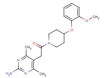 5-{2-[4-(2-methoxyphenoxy)-1-piperidinyl]-2-oxoethyl}-4,6-dimethyl-2-pyrimidinamine