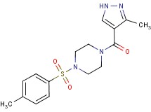 1-[(4-methylphenyl)sulfonyl]-4-[(3-methyl-1H-pyrazol-4-yl)carbonyl]piperazine
