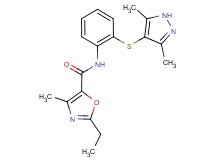 N-{2-[(3,5-dimethyl-1H-pyrazol-4-yl)thio]phenyl}-2-ethyl-4-methyl-1,3-oxazole-5-carboxamide