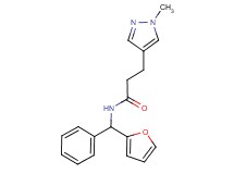 N-[2-furyl(phenyl)methyl]-3-(1-methyl-1H-pyrazol-4-yl)propanamide