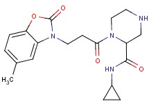 N-cyclopropyl-1-[3-(5-methyl-2-oxo-1,3-benzoxazol-3(2H)-yl)propanoyl]-2-piperazinecarboxamide