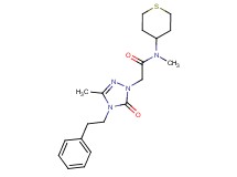 N-methyl-2-[3-methyl-5-oxo-4-(2-phenylethyl)-4,5-dihydro-1H-1,2,4-triazol-1-yl]-N-(tetrahydro-2H-thiopyran-4-yl)acetamide