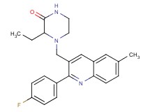 3-ethyl-4-{[2-(4-fluorophenyl)-6-methyl-3-quinolinyl]methyl}-2-piperazinone