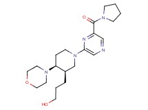 3-{(3R*,4S*)-4-morpholin-4-yl-1-[6-(pyrrolidin-1-ylcarbonyl)pyrazin-2-yl]piperidin-3-yl}propan-1-ol