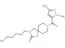 8-[(1,3-dimethyl-1H-pyrazol-5-yl)carbonyl]-3-hexyl-1-oxa-3,8-diazaspiro[4.5]decan-2-one