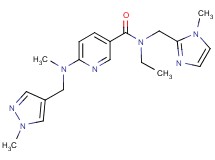 N-ethyl-N-[(1-methyl-1H-imidazol-2-yl)methyl]-6-{methyl[(1-methyl-1H-pyrazol-4-yl)methyl]amino}nicotinamide