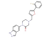 4-{[5-(2-fluorophenyl)-2-furyl]methyl}-1-(1H-indazol-5-yl)-2-piperazinone