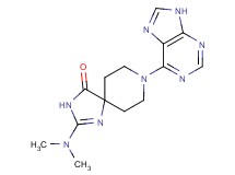 2-(dimethylamino)-8-(9H-purin-6-yl)-1,3,8-triazaspiro[4.5]dec-1-en-4-one