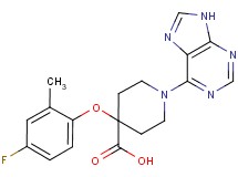 4-(4-fluoro-2-methylphenoxy)-1-(9H-purin-6-yl)piperidine-4-carboxylic acid