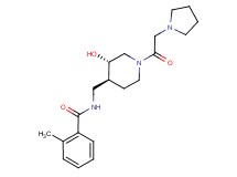 N-{[(3S*,4S*)-3-hydroxy-1-(pyrrolidin-1-ylacetyl)piperidin-4-yl]methyl}-2-methylbenzamide