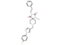 8-{[1-(4-fluorophenyl)-1H-pyrazol-4-yl]methyl}-1-methyl-3-(2-phenylethyl)-1,3,8-triazaspiro[4.5]decane-2,4-dione