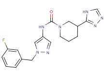 N-[1-(3-fluorobenzyl)-1H-pyrazol-4-yl]-3-(4H-1,2,4-triazol-3-yl)piperidine-1-carboxamide
