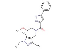 N-[(1-ethyl-3,5-dimethyl-1H-pyrazol-4-yl)methyl]-N-(2-methoxyethyl)-5-phenyl-1H-pyrazole-3-carboxamide
