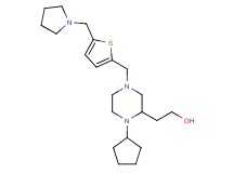 2-(1-cyclopentyl-4-{[5-(1-pyrrolidinylmethyl)-2-thienyl]methyl}-2-piperazinyl)ethanol
