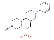 3-[(3R*,4S*)-4-(4-methylpiperazin-1-yl)-1-pyridin-4-ylpiperidin-3-yl]propanoic acid
