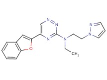 5-(1-benzofuran-2-yl)-N-ethyl-N-[2-(1H-pyrazol-1-yl)ethyl]-1,2,4-triazin-3-amine