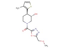 (3S*,4R*)-1-{[5-(methoxymethyl)-1,3,4-oxadiazol-2-yl]carbonyl}-4-(3-methyl-2-thienyl)piperidin-3-ol