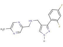 1-[3-(2,4-difluorophenyl)-1H-pyrazol-4-yl]-N-[(5-methyl-2-pyrazinyl)methyl]methanamine