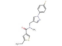 5-ethyl-N-{[1-(4-fluorophenyl)-1H-pyrazol-4-yl]methyl}-N-methyl-3-thiophenecarboxamide