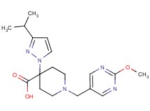 4-(3-isopropyl-1H-pyrazol-1-yl)-1-[(2-methoxypyrimidin-5-yl)methyl]piperidine-4-carboxylic acid