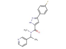 3-(4-fluorophenyl)-N-methyl-N-[1-(3-pyridinyl)ethyl]-1H-pyrazole-5-carboxamide