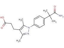 3-{1-[4-(2-amino-1,1-dimethyl-2-oxoethyl)phenyl]-3,5-dimethyl-1H-pyrazol-4-yl}propanoic acid