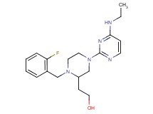 2-[4-[4-(ethylamino)-2-pyrimidinyl]-1-(2-fluorobenzyl)-2-piperazinyl]ethanol