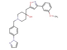 4-{[3-(3-methoxyphenyl)-5-isoxazolyl]methyl}-1-[4-(1H-pyrazol-1-yl)benzyl]-4-piperidinol