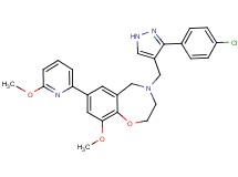 4-{[3-(4-chlorophenyl)-1H-pyrazol-4-yl]methyl}-9-methoxy-7-(6-methoxy-2-pyridinyl)-2,3,4,5-tetrahydro-1,4-benzoxazepine