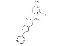 N,2,4-trimethyl-N-[(1-phenylpyrrolidin-3-yl)methyl]pyrimidine-5-carboxamide