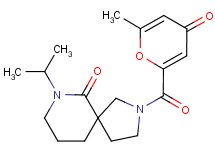 7-isopropyl-2-[(6-methyl-4-oxo-4H-pyran-2-yl)carbonyl]-2,7-diazaspiro[4.5]decan-6-one